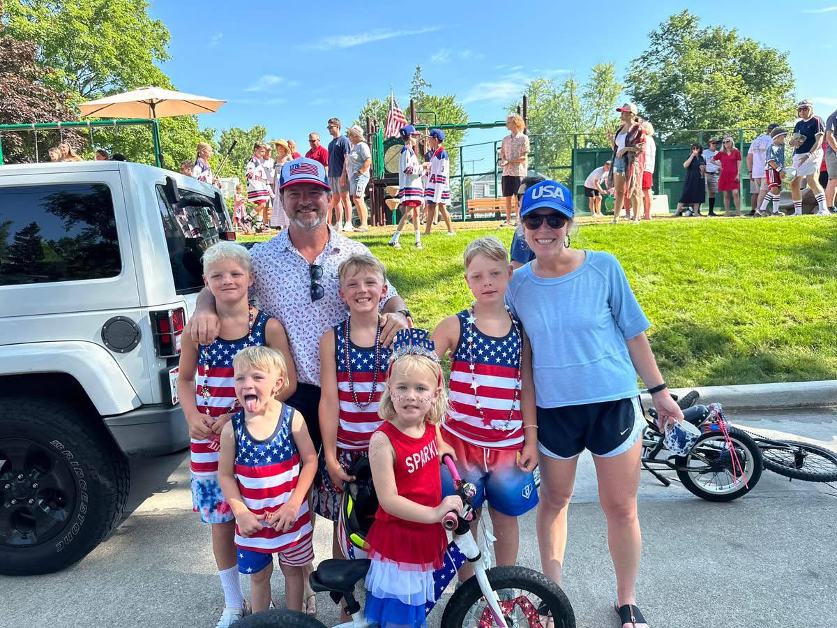 Ken and Abby Barden with their five children at a community celebration